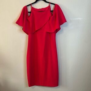 Badgley Mischka Red Off the Shoulders Dress